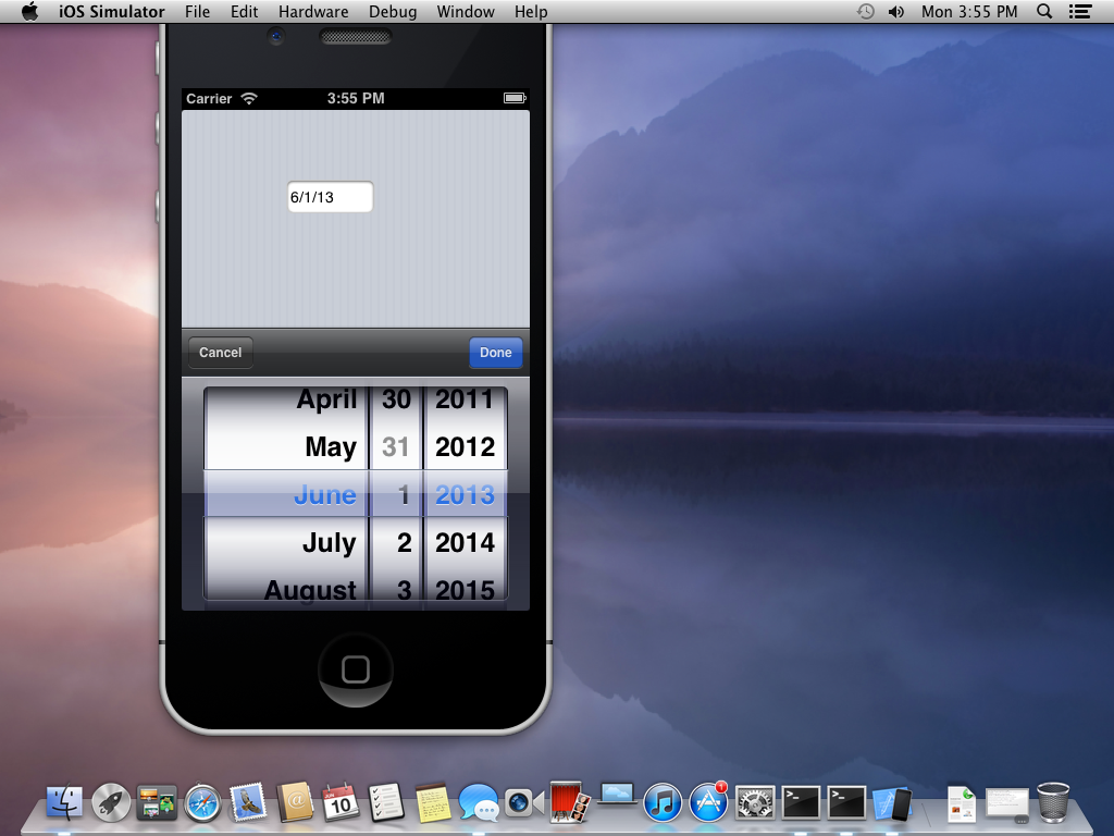 Calender control